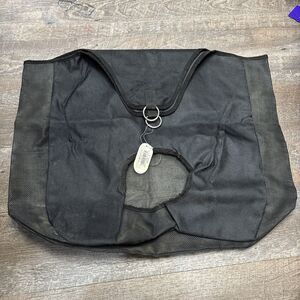 Jacks Mesh Gusset Hay Bag Black New Nylon Metal Ring Hooks Horse Stables